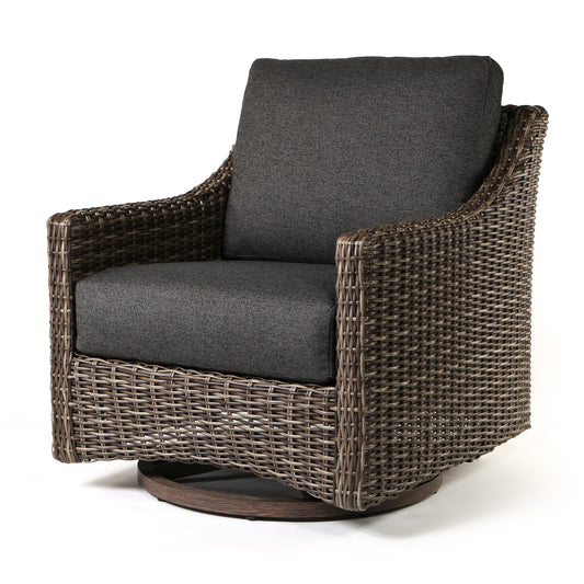 Avallon Swivel Glider Club Chair Nurture Charcoal Cushions