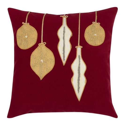 20" Square Elaine Smith Pillow Ornaments Ruby