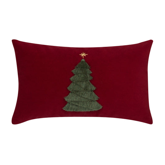 12" x 20" Elaine Smith Pillow Fraser Fir Ruby